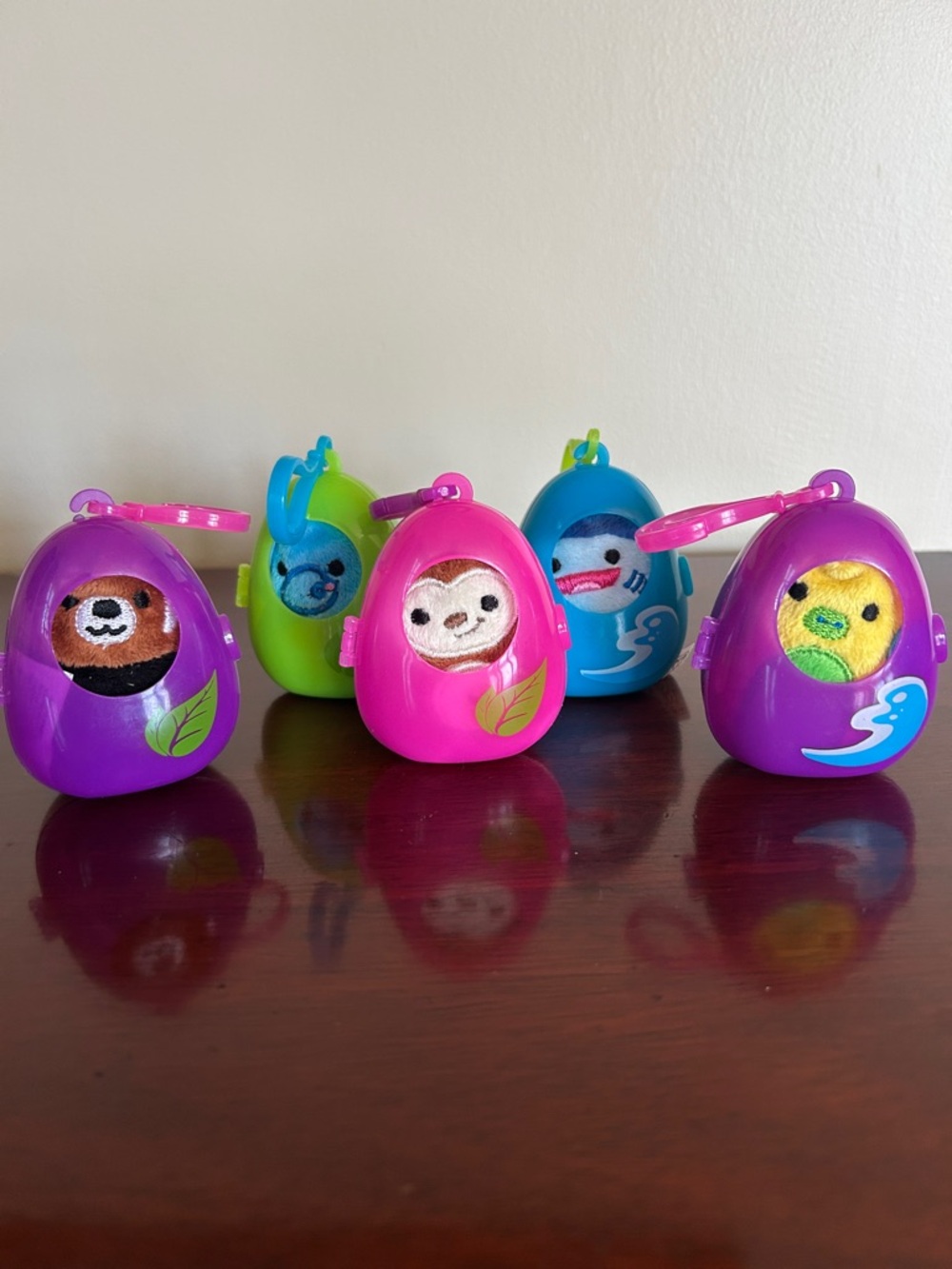 Fiesta Cutie Beans, set of five plush with clip on carriers, 2017